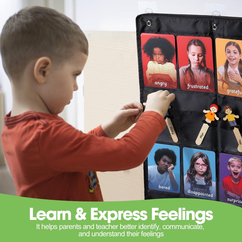 MEROCO Emotion Cards for Kids Aba Therapy Materials Autism Social Emotional Learning Activities Emotions Flash Cards with Feelings Chart Calm Down Corner Supplies Speech Therapy Materials for Toddlers - Image 2